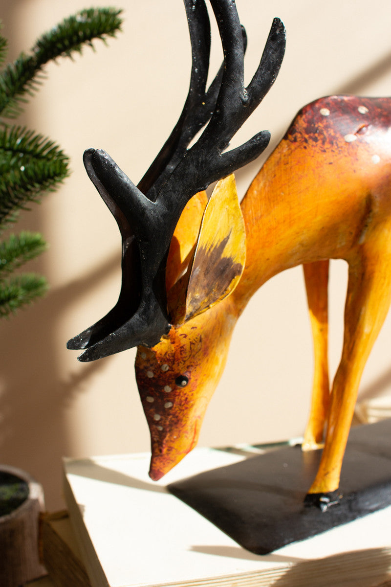 Painted Iron Set Christmas Reindeer Set Of 2 By Kalalou | Sculptures | Modishstore - 4