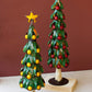 Set Of Two Recycled Metal Christmas Trees W Apples & Lemons By Kalalou