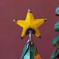 Set Of Two Recycled Metal Christmas Trees W Apples & Lemons By Kalalou
