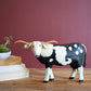Painted Metal Black And White Steer By Kalalou