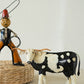 Painted Metal Black And White Steer By Kalalou
