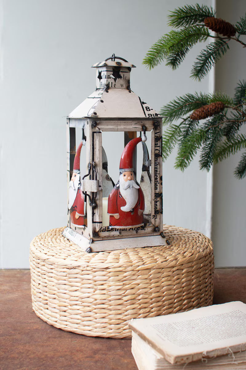 Recycled Iron Lantern - Santa By Kalalou