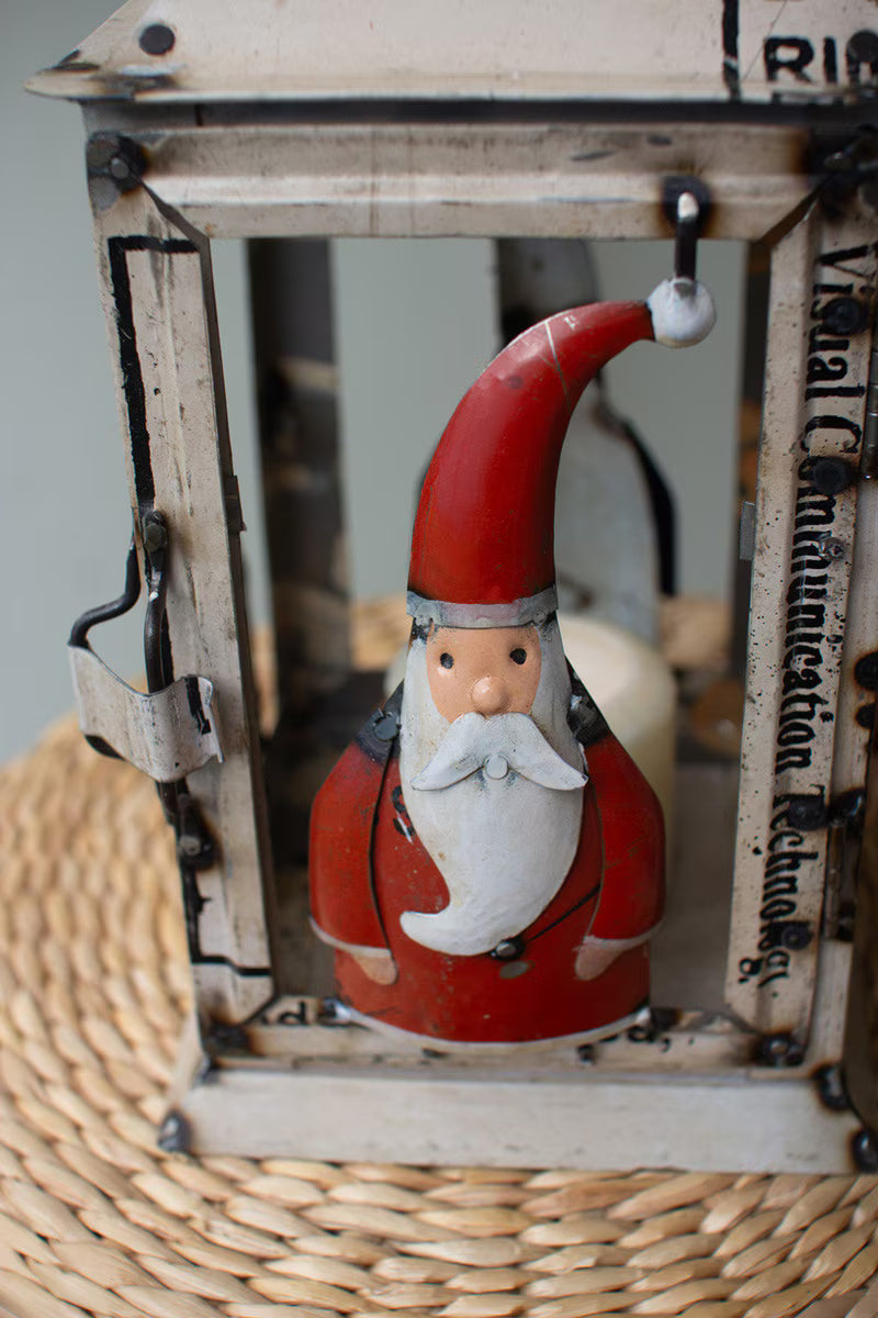 Recycled Iron Lantern - Santa By Kalalou