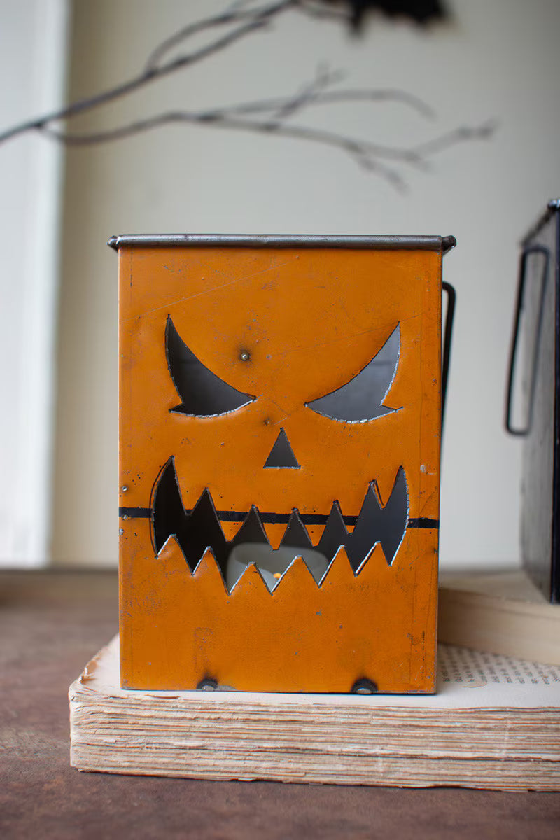 Set Of Three Recycled Iron Halloween Lanterns - One Each By Kalalou