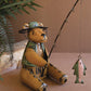 Recycled Iron Brown Bear Fishing By Kalalou