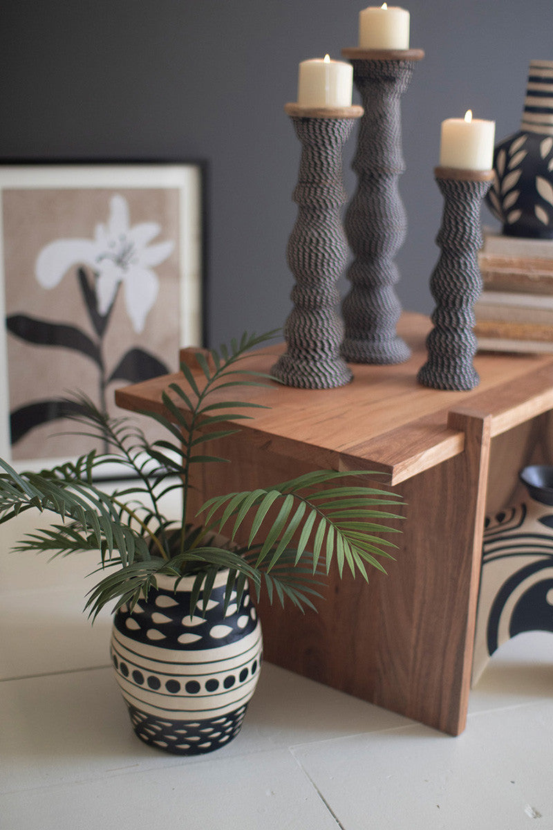 Black And White Paper Mache Vase - Urn By Kalalou | Vases | Modishstore - 3