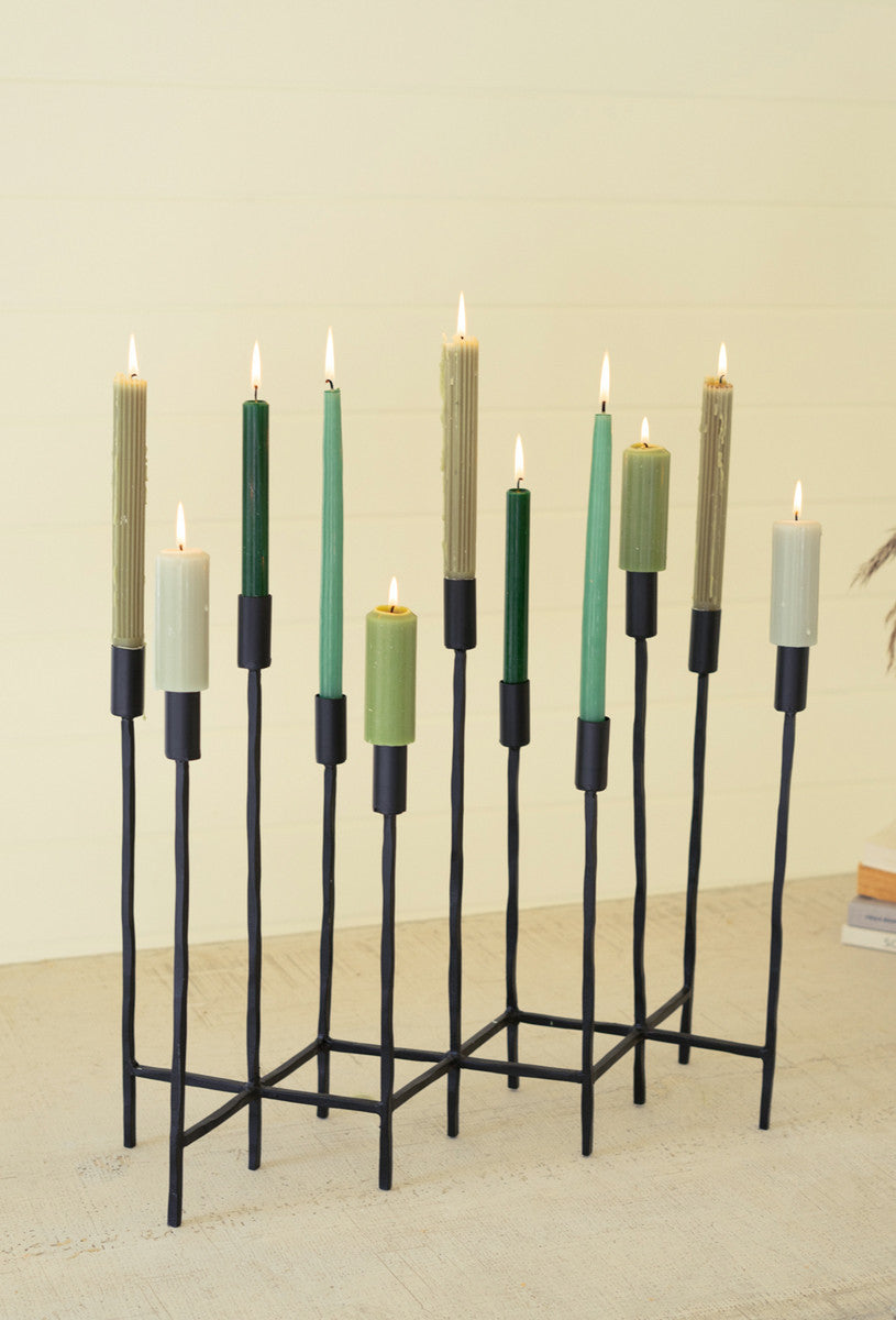 Eleven Forged Iron Taper Candelabra By Kalalou | Candelabra | Modishstore