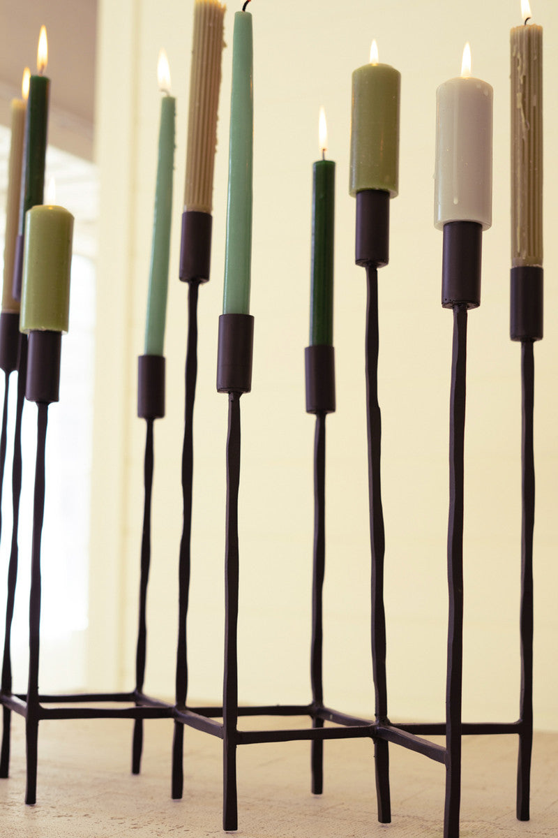 Eleven Forged Iron Taper Candelabra By Kalalou | Candelabra | Modishstore - 2