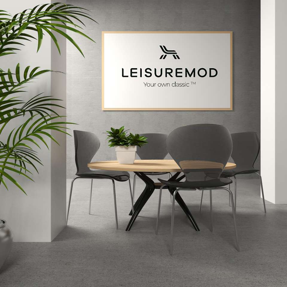 LeisureMod Modern Oyster Transparent Side Chair - OC17TBL | Dining Chairs | Modishstore - 4