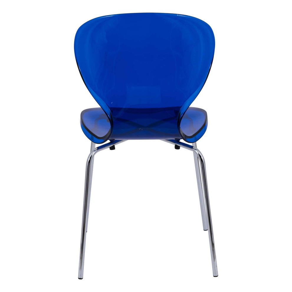 LeisureMod Modern Oyster Transparent Side Chair - OC17TBU | Dining Chairs | Modishstore - 2