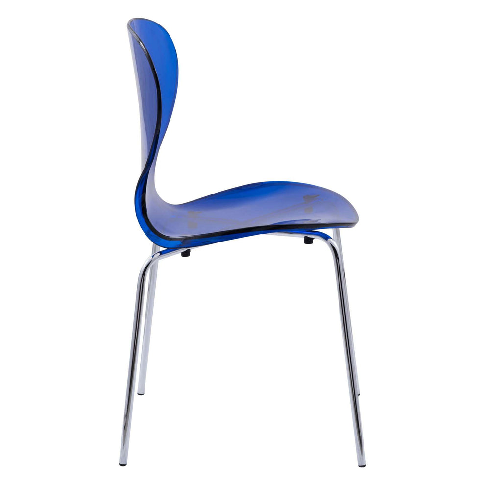 LeisureMod Modern Oyster Transparent Side Chair - OC17TBU | Dining Chairs | Modishstore - 6