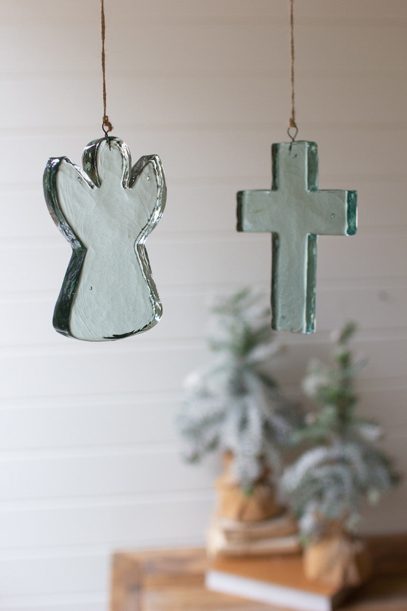 Glass Angel Suncatcher Set Of 4 By Kalalou | Ornaments | Modishstore - 2