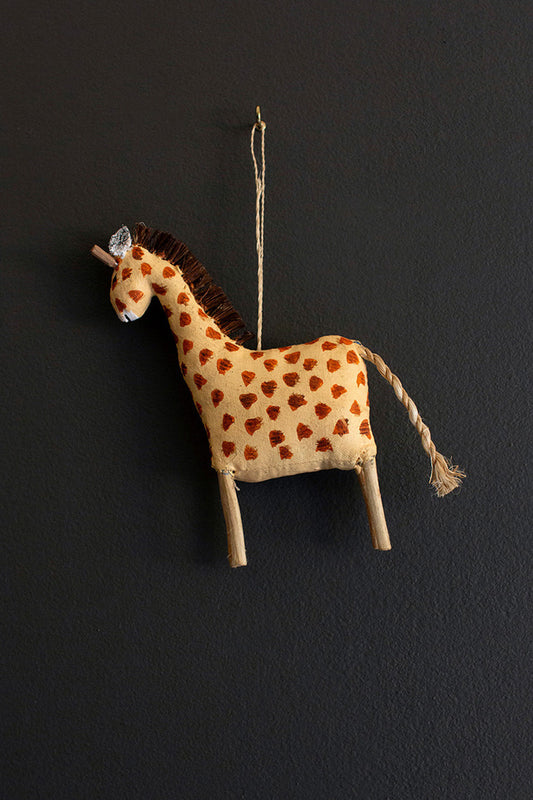Folk Art Canvas Christmas Ornament - Giraffe By Kalalou | Ornaments | Modishstore