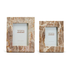 Brown Galaxy Marble Photo Frame Set Of 4 By Tozai Home