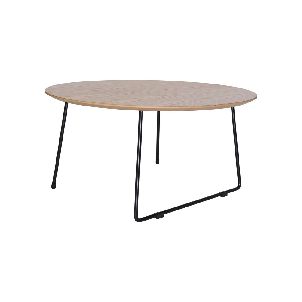 LeisureMod Pemborke Mid Century Modern Round Coffee Table with Wood Top and Powder Coated Iron Frame Accent Table for Living Room and Bedroom | Coffee Tables | Modishstore - 4