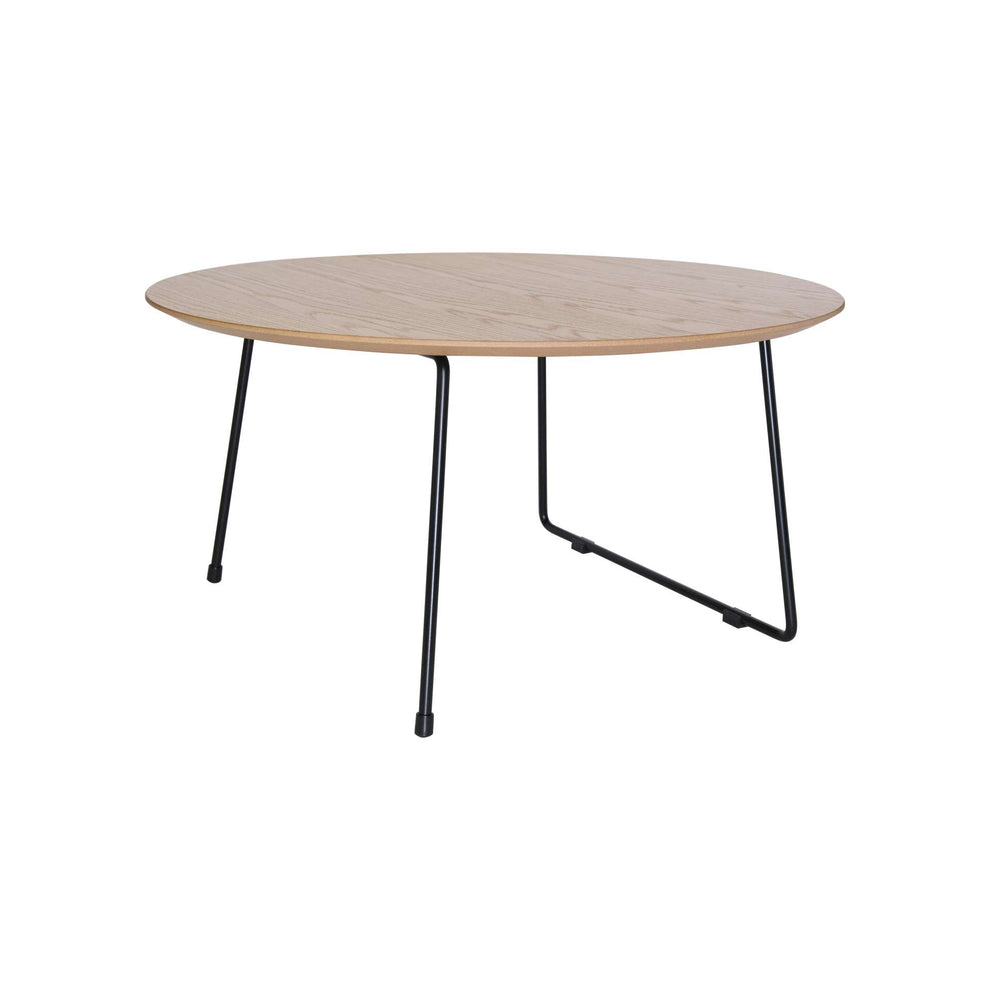 LeisureMod Pemborke Mid Century Modern Round Coffee Table with Wood Top and Powder Coated Iron Frame Accent Table for Living Room and Bedroom | Coffee Tables | Modishstore - 3