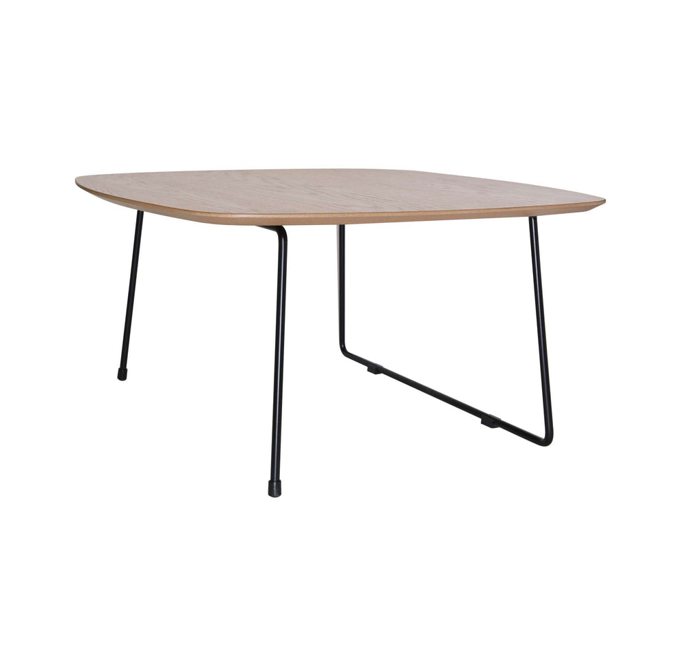 LeisureMod Pemborke Mid Century Modern Square Coffee Table with Wood Top and Powder Coated Iron Frame | Coffee Tables | Modishstore - 4