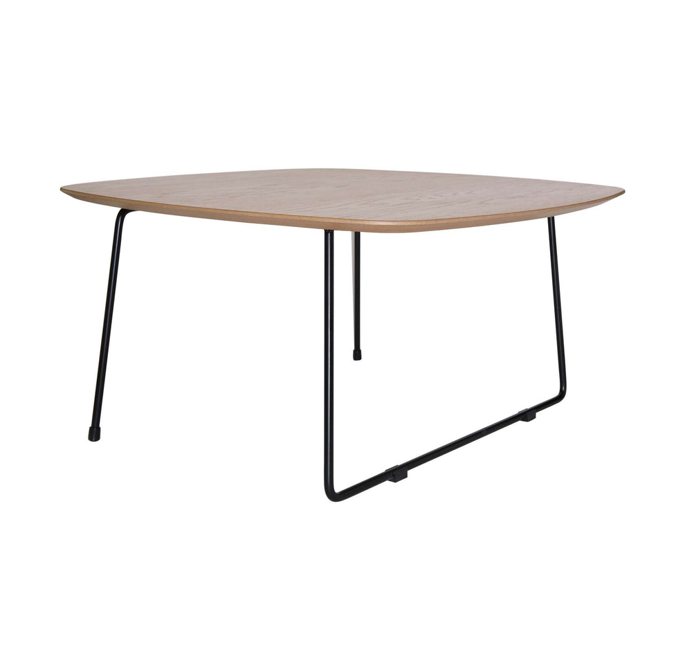 LeisureMod Pemborke Mid Century Modern Square Coffee Table with Wood Top and Powder Coated Iron Frame | Coffee Tables | Modishstore - 2
