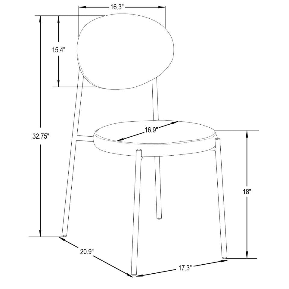 LeisureMod Euston Modern Velvet Dining Chair with Grey Steel Frame | Dining Chairs | Modishstore - 4