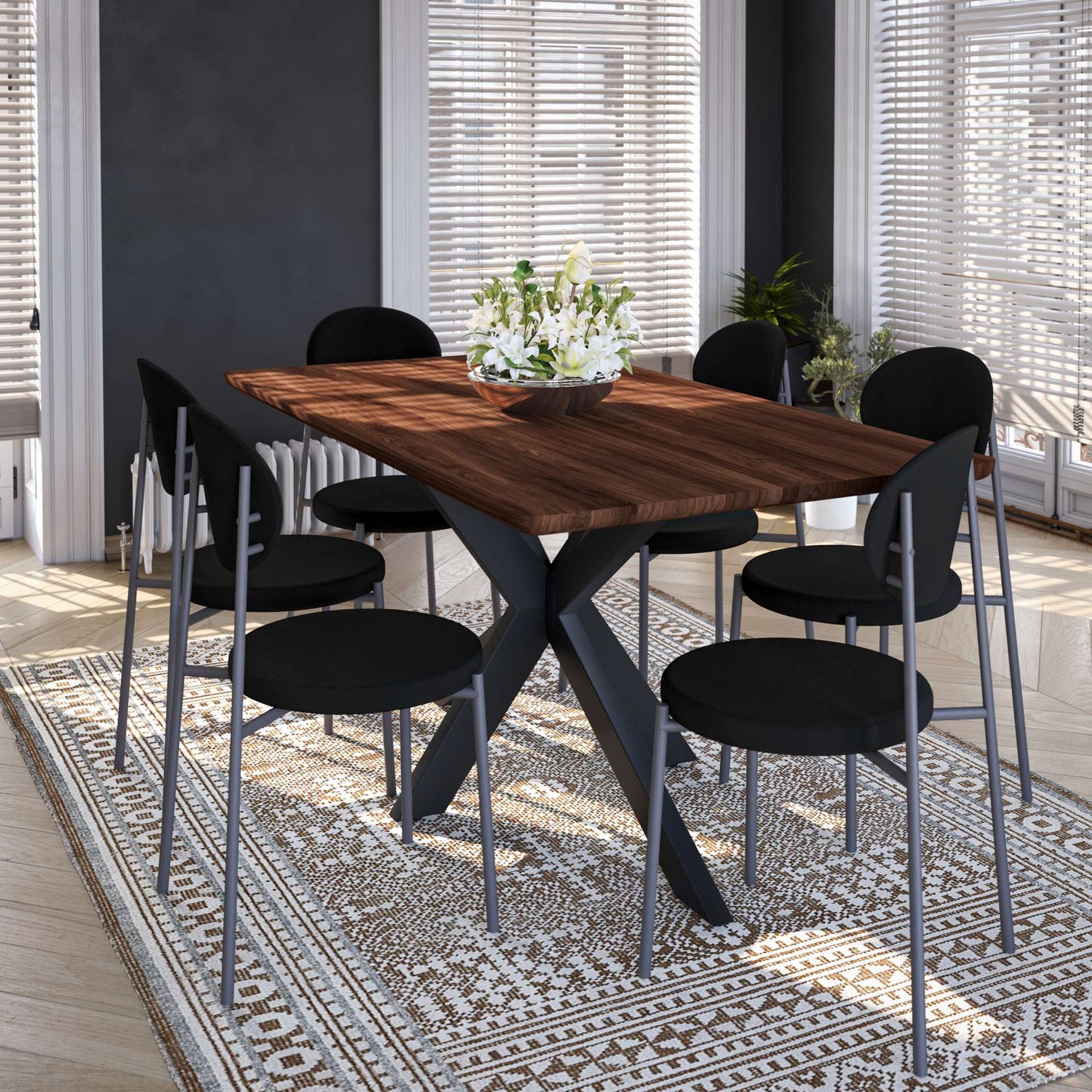 LeisureMod Euston Modern Velvet Dining Chair with Grey Steel Frame | Dining Chairs | Modishstore - 13