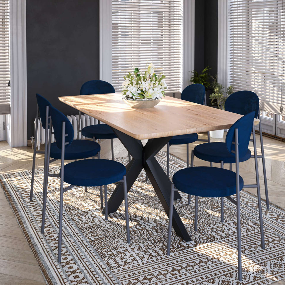 LeisureMod Euston Modern Velvet Dining Chair with Grey Steel Frame | Dining Chairs | Modishstore - 37