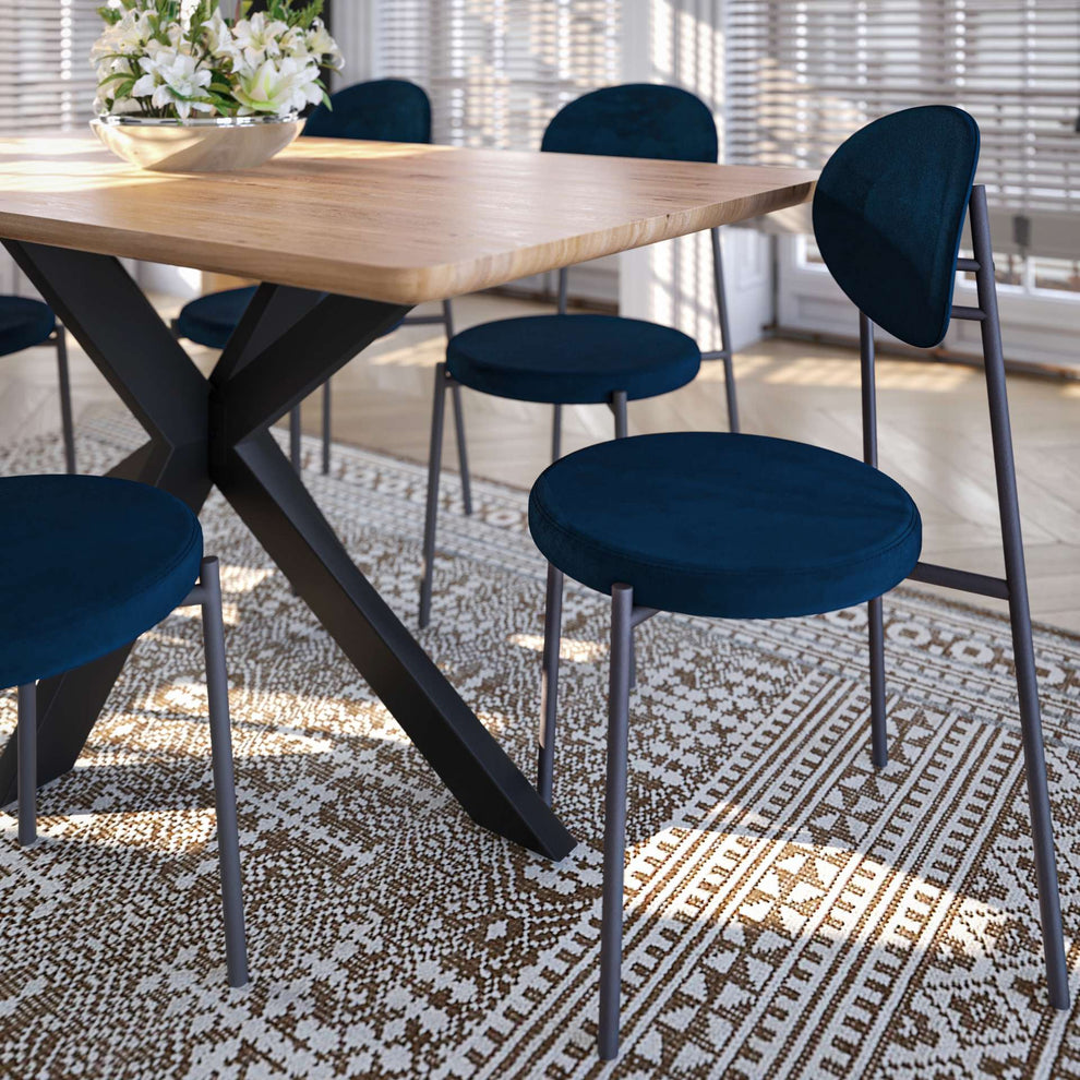 LeisureMod Euston Modern Velvet Dining Chair with Grey Steel Frame | Dining Chairs | Modishstore - 36