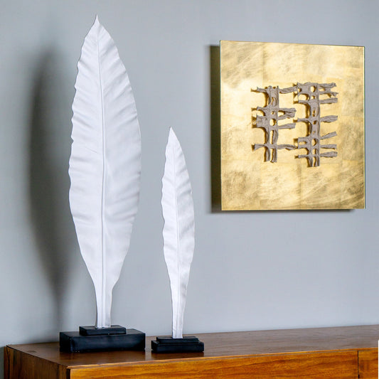 Leaf Sculpture 32.5"H (additional freight required) By Gold Leaf | Sculptures | Modishstore - 1