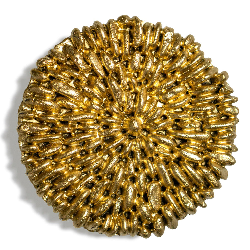 River Rock 6.75"D Wall Medallion, Gold Painted By Gold Leaf | Wall Art | Modishstore - 2