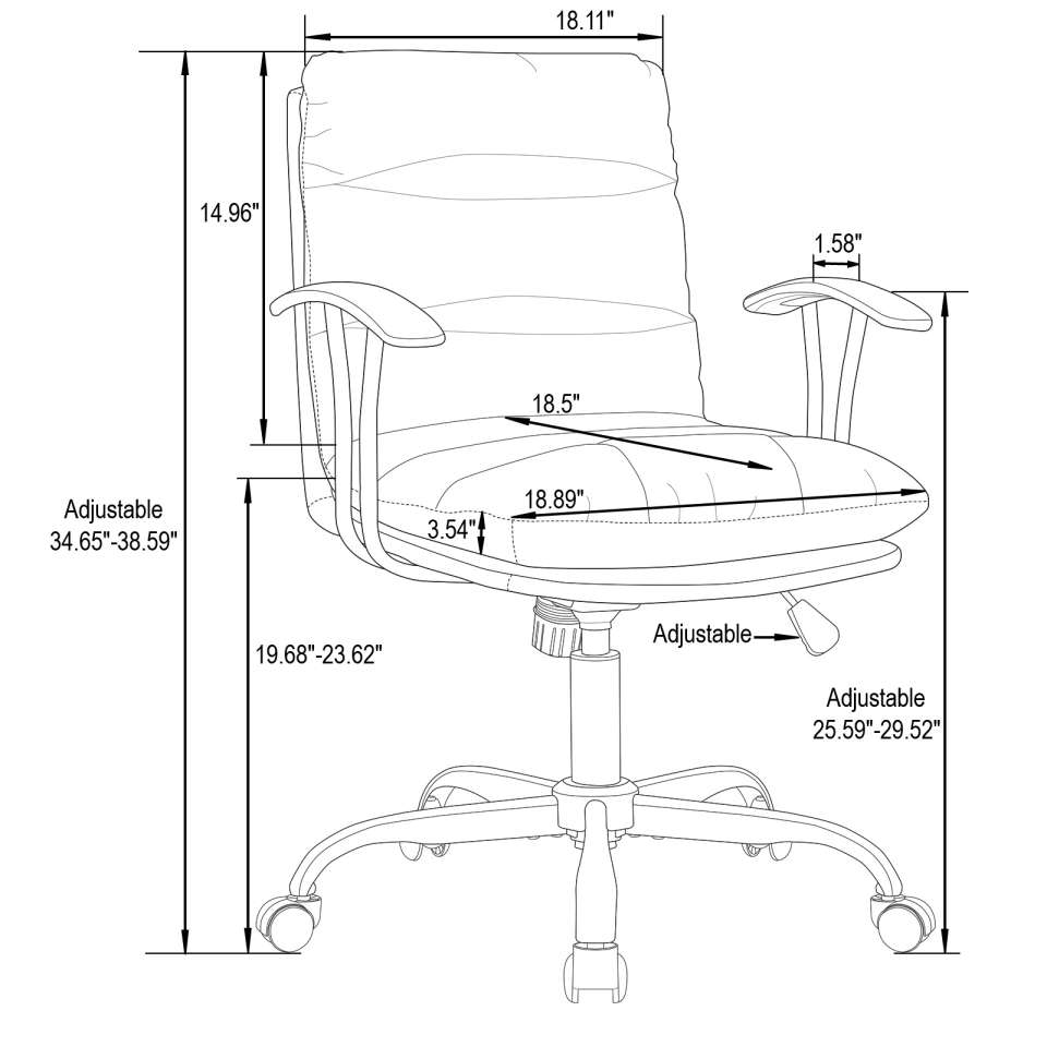 LeisureMod Regina Modern Executive Leather Office Chair | Office Chairs | Modishstore - 3