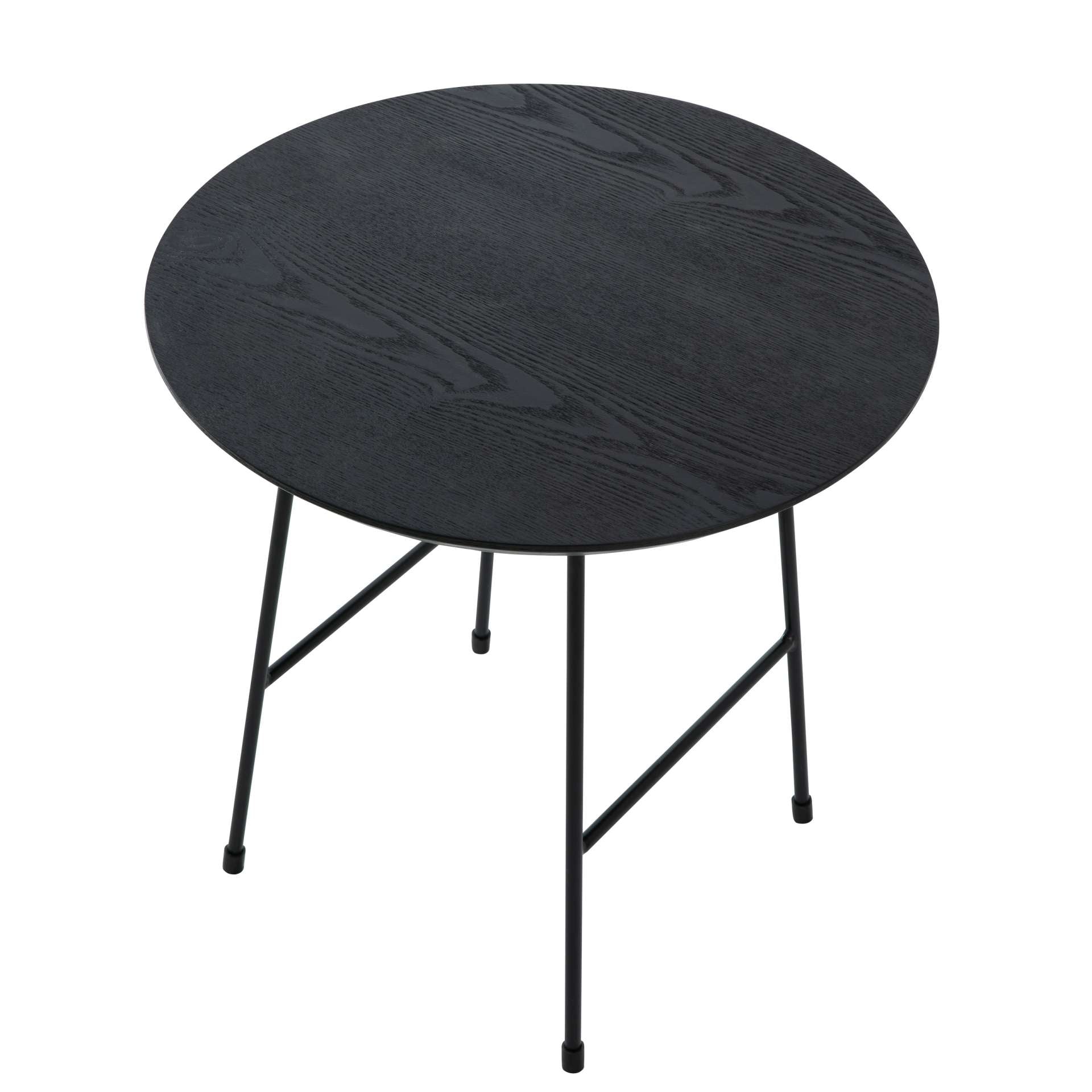 LeisureMod Rossmore Mid Century Modern Round Side Table With Black Steel Frame | Side Tables | Modishstore - 14