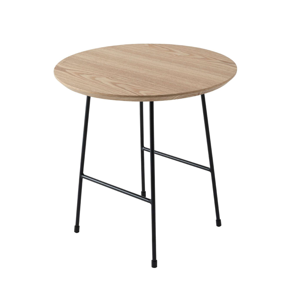 LeisureMod Rossmore Mid Century Modern Round Side Table With Black Steel Frame | Side Tables | Modishstore - 3