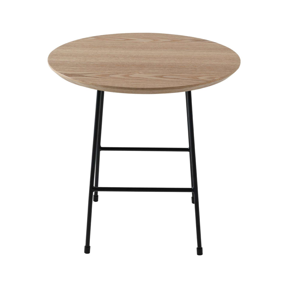 LeisureMod Rossmore Mid Century Modern Round Side Table With Black Steel Frame | Side Tables | Modishstore - 4
