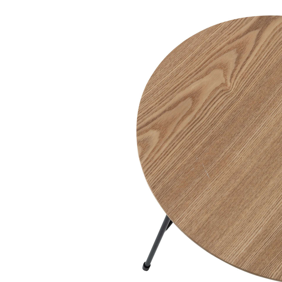 LeisureMod Rossmore Mid Century Modern Round Side Table With Black Steel Frame | Side Tables | Modishstore - 6