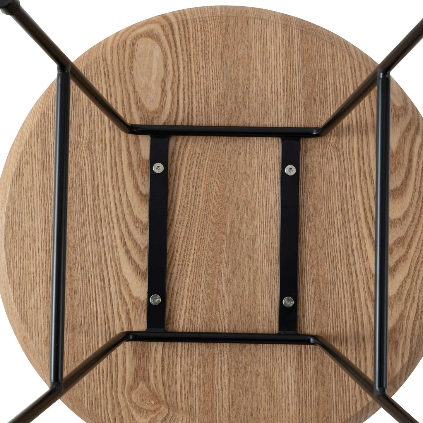 LeisureMod Rossmore Mid Century Modern Round Side Table With Black Steel Frame | Side Tables | Modishstore - 7