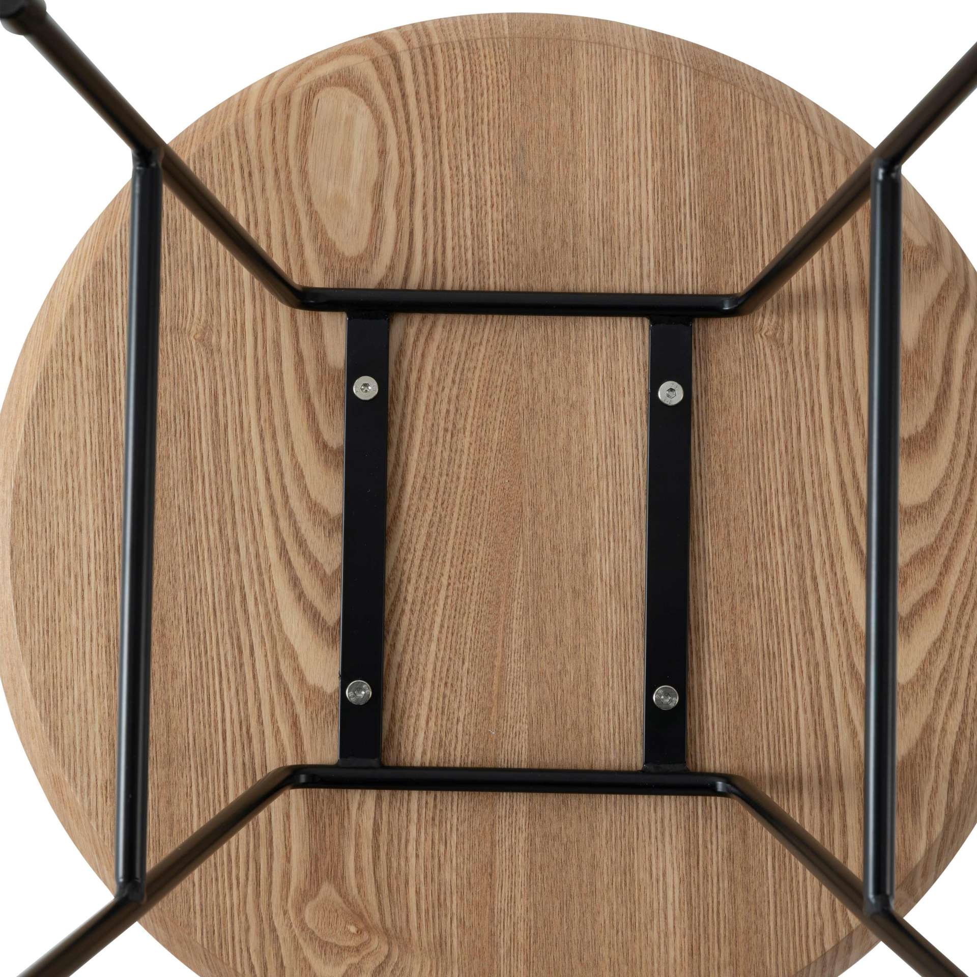 LeisureMod Rossmore Mid Century Modern Round Side Table With Black Steel Frame | Side Tables | Modishstore - 7