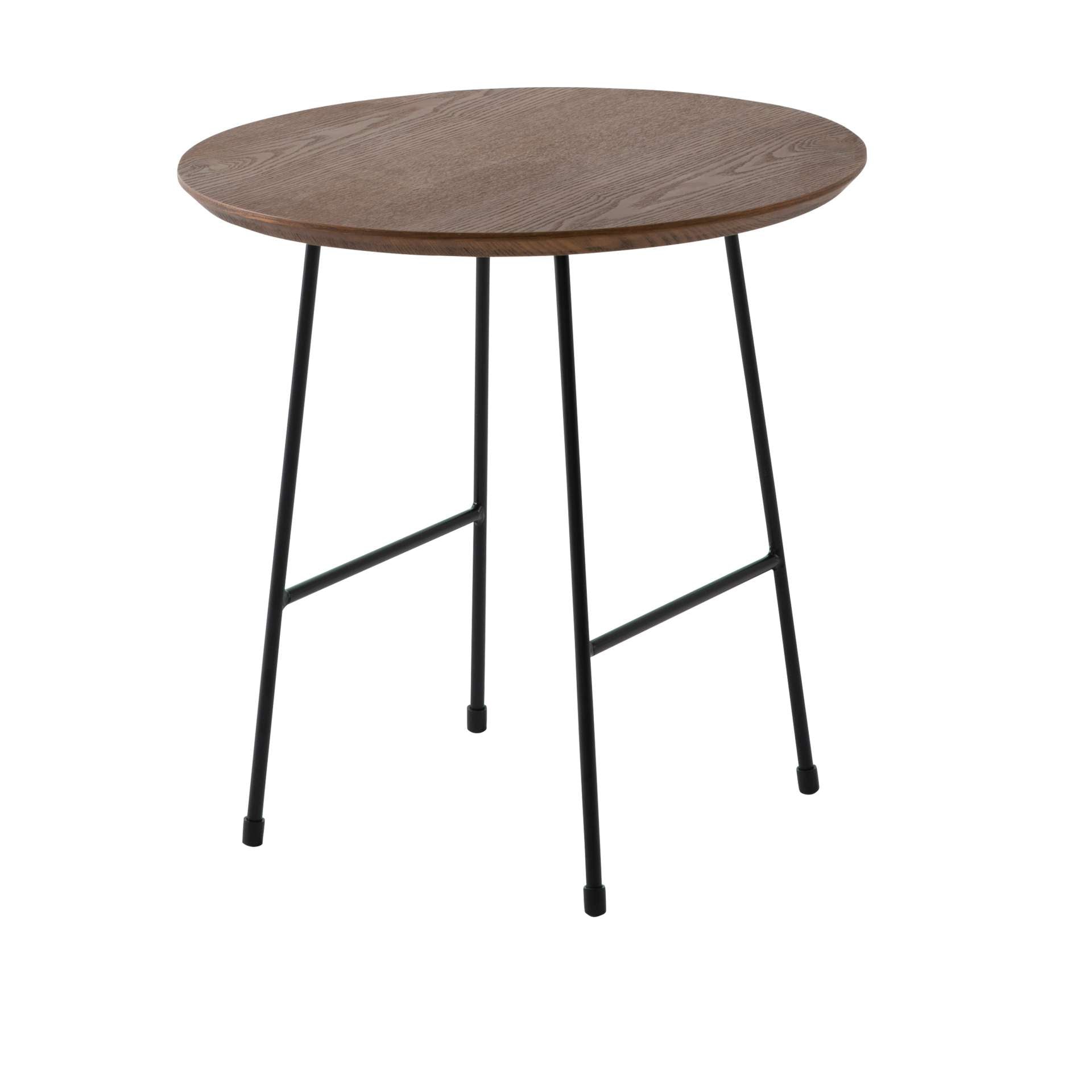 LeisureMod Rossmore Mid Century Modern Round Side Table With Black Steel Frame | Side Tables | Modishstore - 17