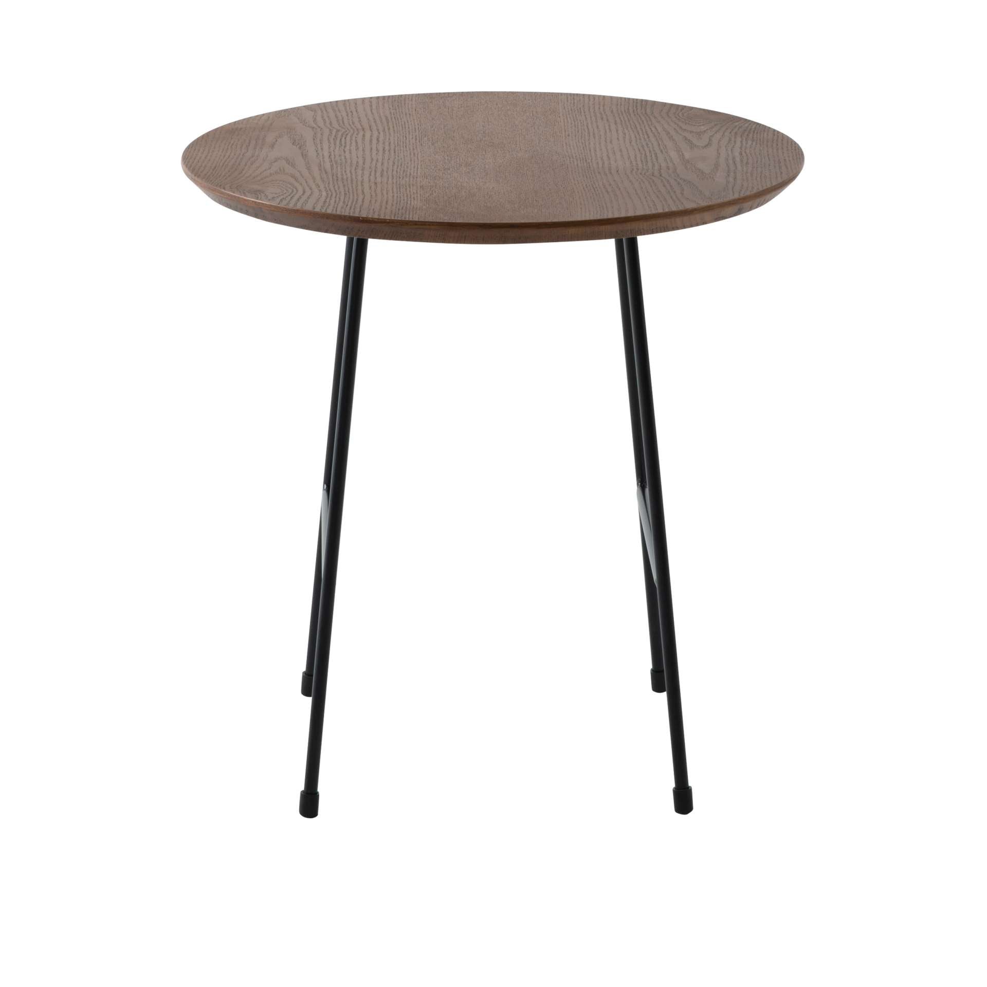 LeisureMod Rossmore Mid Century Modern Round Side Table With Black Steel Frame | Side Tables | Modishstore - 19