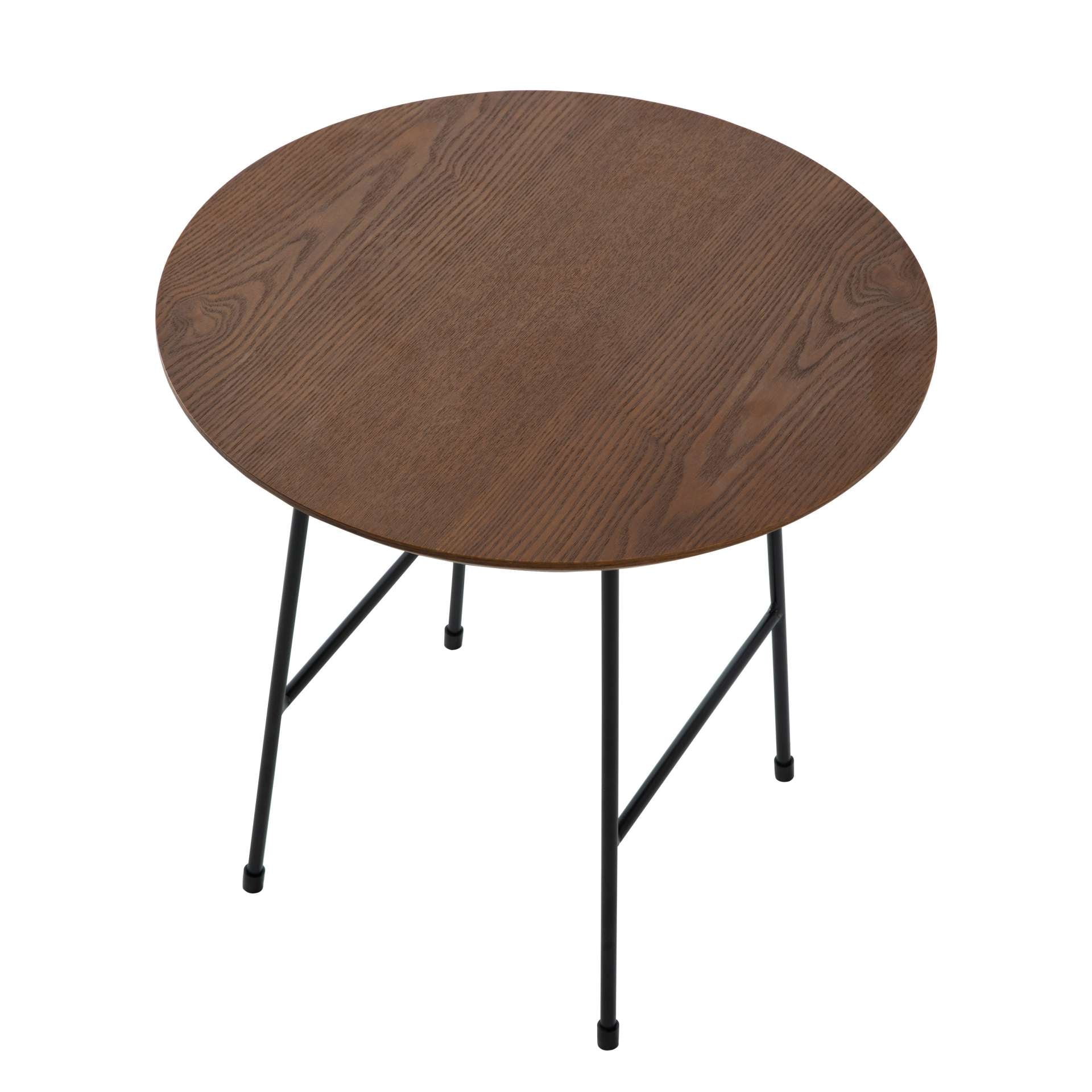 LeisureMod Rossmore Mid Century Modern Round Side Table With Black Steel Frame | Side Tables | Modishstore - 20