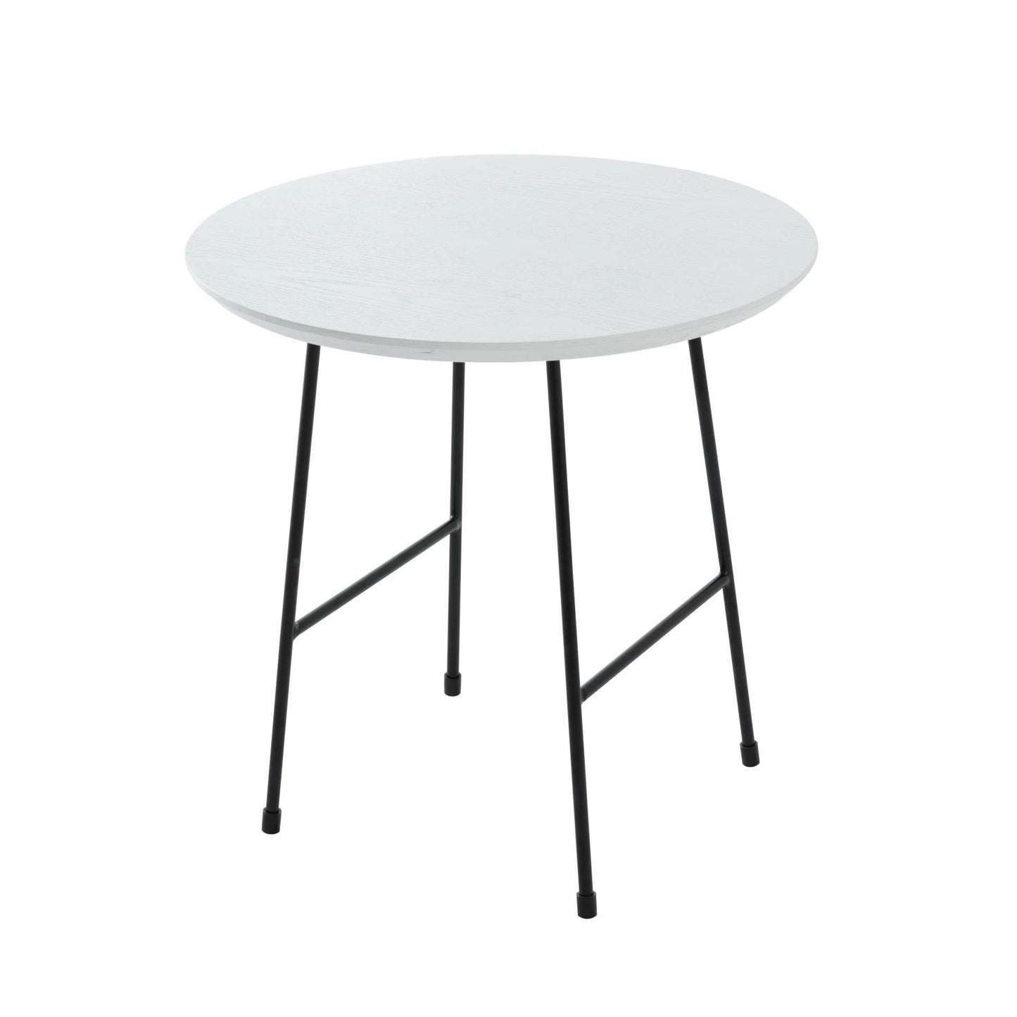 LeisureMod Rossmore Mid Century Modern Round Side Table With Black Steel Frame | Side Tables | Modishstore - 22