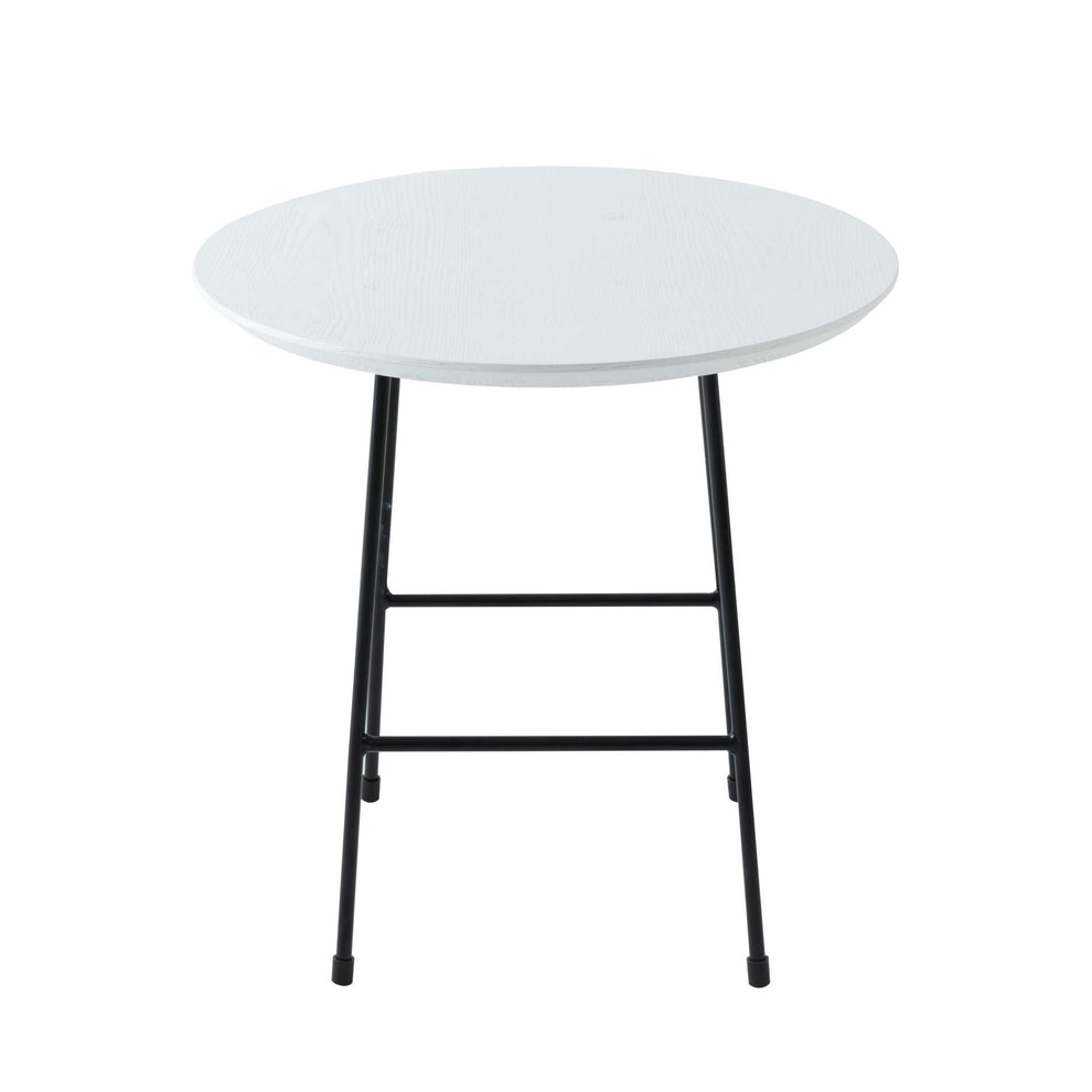 LeisureMod Rossmore Mid Century Modern Round Side Table With Black Steel Frame | Side Tables | Modishstore - 26