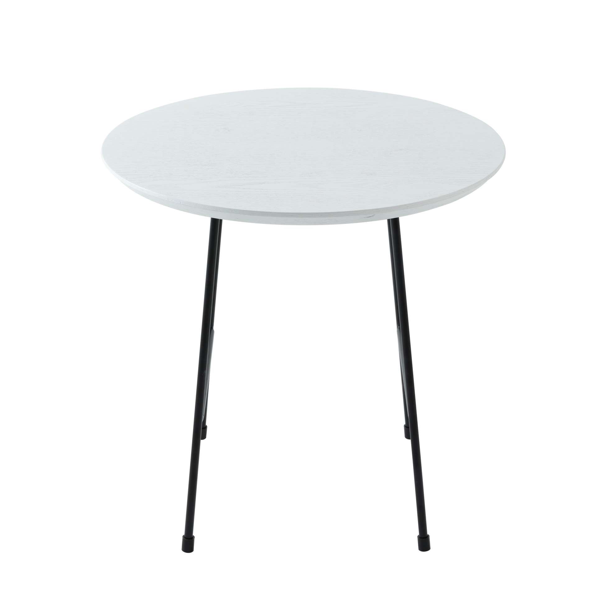 LeisureMod Rossmore Mid Century Modern Round Side Table With Black Steel Frame | Side Tables | Modishstore - 27