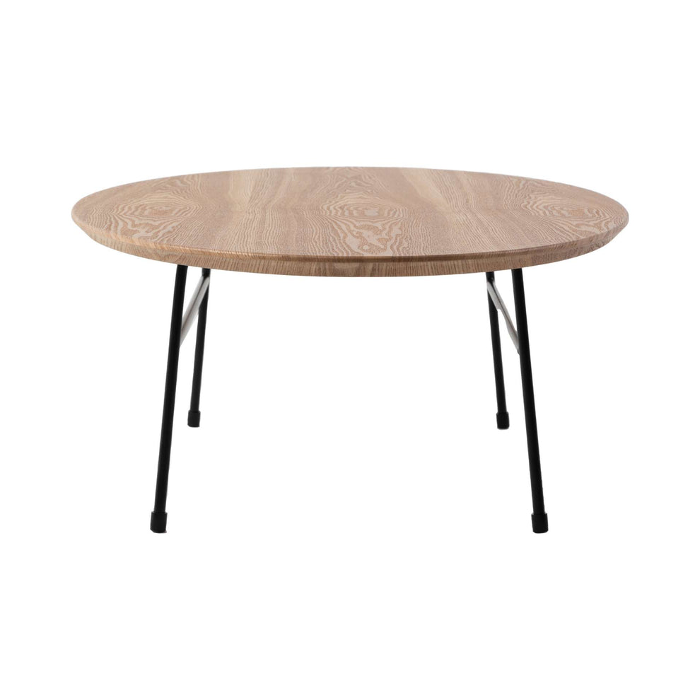 LeisureMod Rossmore Oval Coffee Table with Ash Veneer Top and Black Powder Coated Steel Frame | Coffee Tables | Modishstore - 5