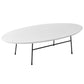 LeisureMod Rossmore Oval Coffee Table with Ash Veneer Top and Black Powder Coated Steel Frame | Coffee Tables | Modishstore - 21