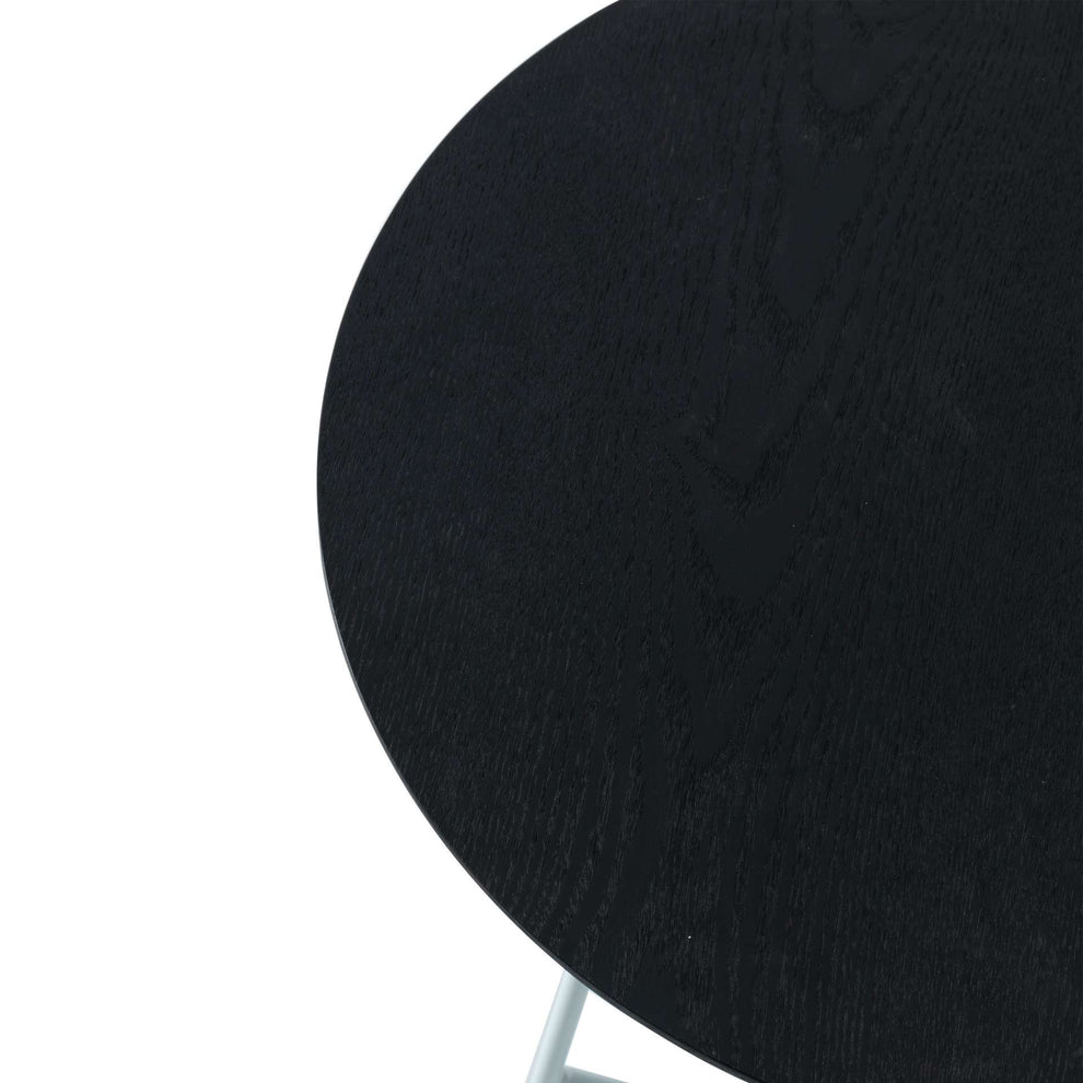 LeisureMod Rossmore Mid Century Modern Round Side Table With White Steel Frame | Side Tables | Modishstore - 13