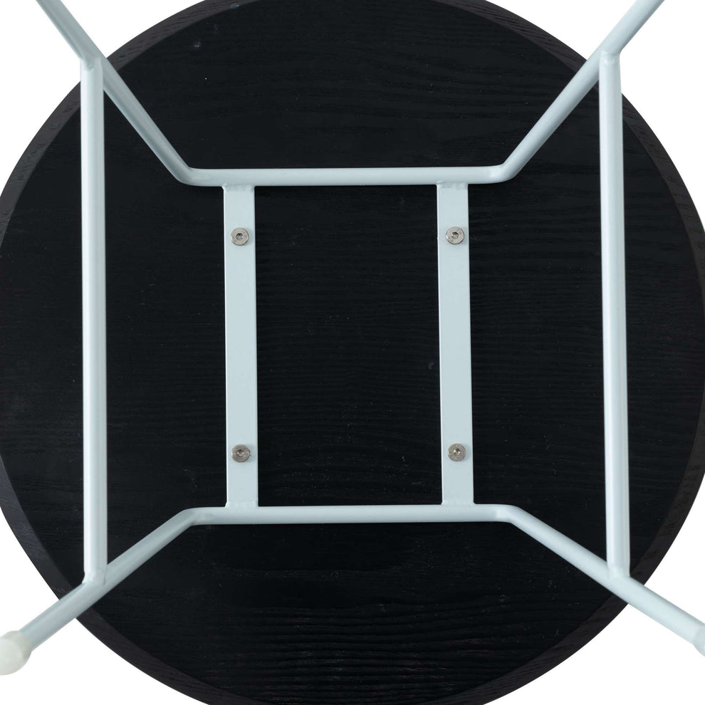 LeisureMod Rossmore Mid Century Modern Round Side Table With White Steel Frame | Side Tables | Modishstore - 14
