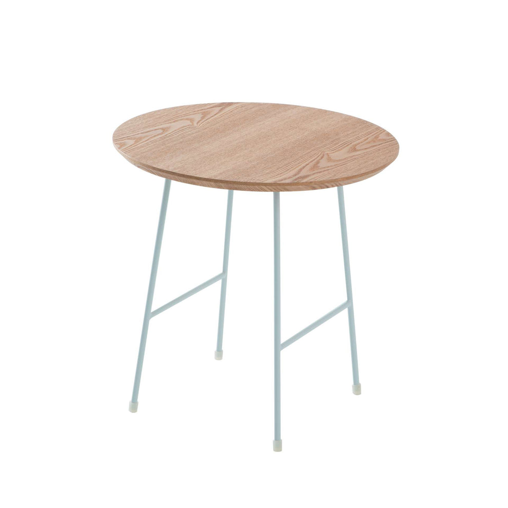 LeisureMod Rossmore Mid Century Modern Round Side Table With White Steel Frame | Side Tables | Modishstore