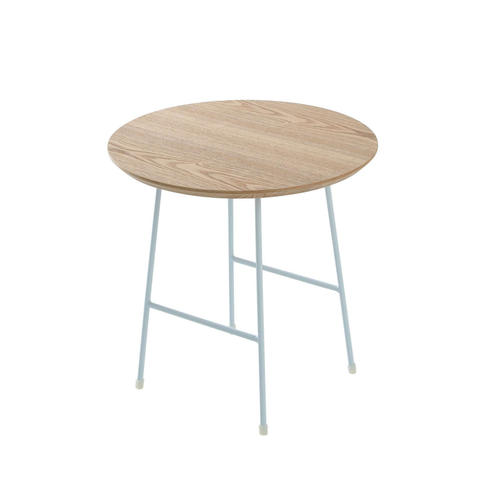 LeisureMod Rossmore Mid Century Modern Round Side Table With White Steel Frame | Side Tables | Modishstore - 2