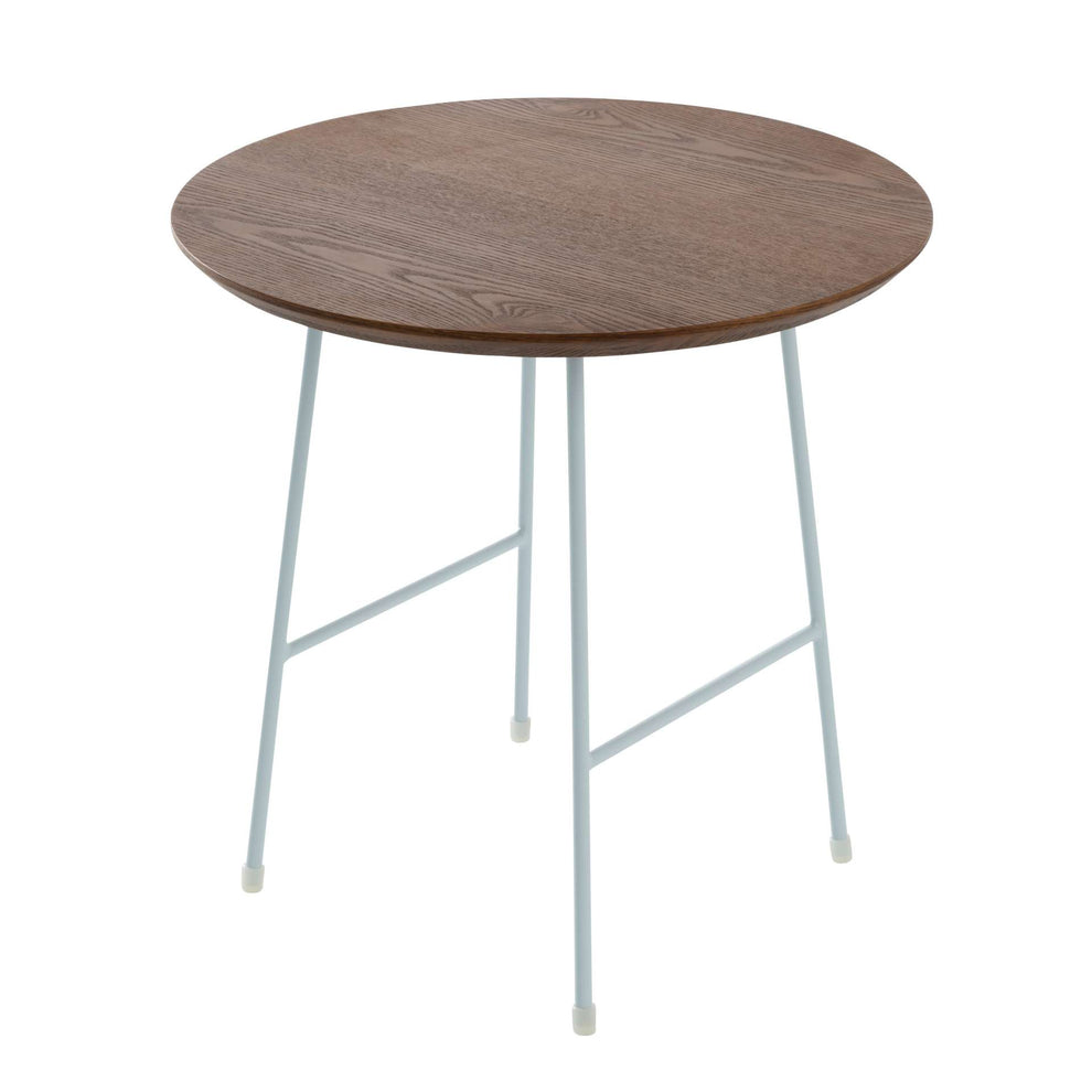 LeisureMod Rossmore Mid Century Modern Round Side Table With White Steel Frame | Side Tables | Modishstore - 17