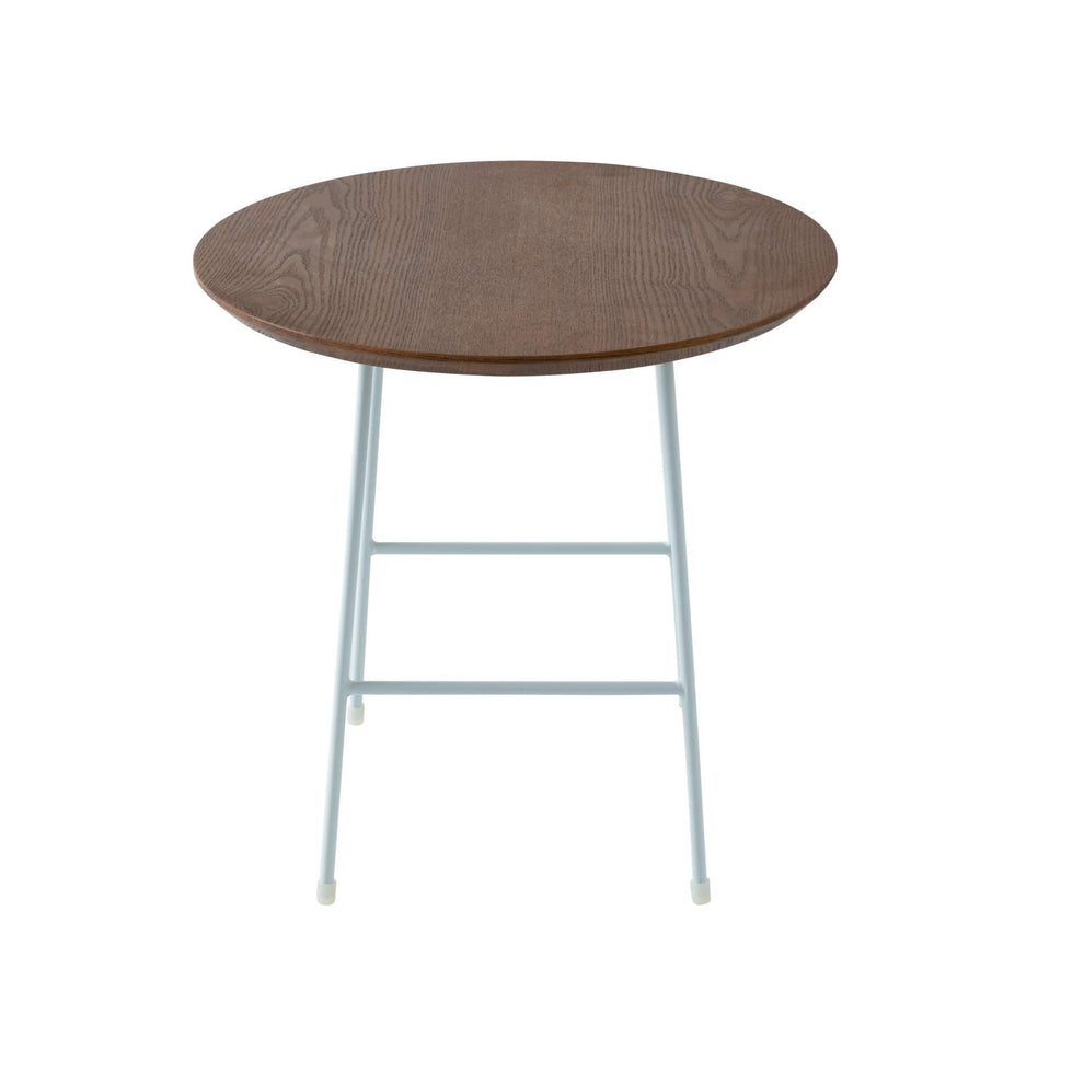 LeisureMod Rossmore Mid Century Modern Round Side Table With White Steel Frame | Side Tables | Modishstore - 18