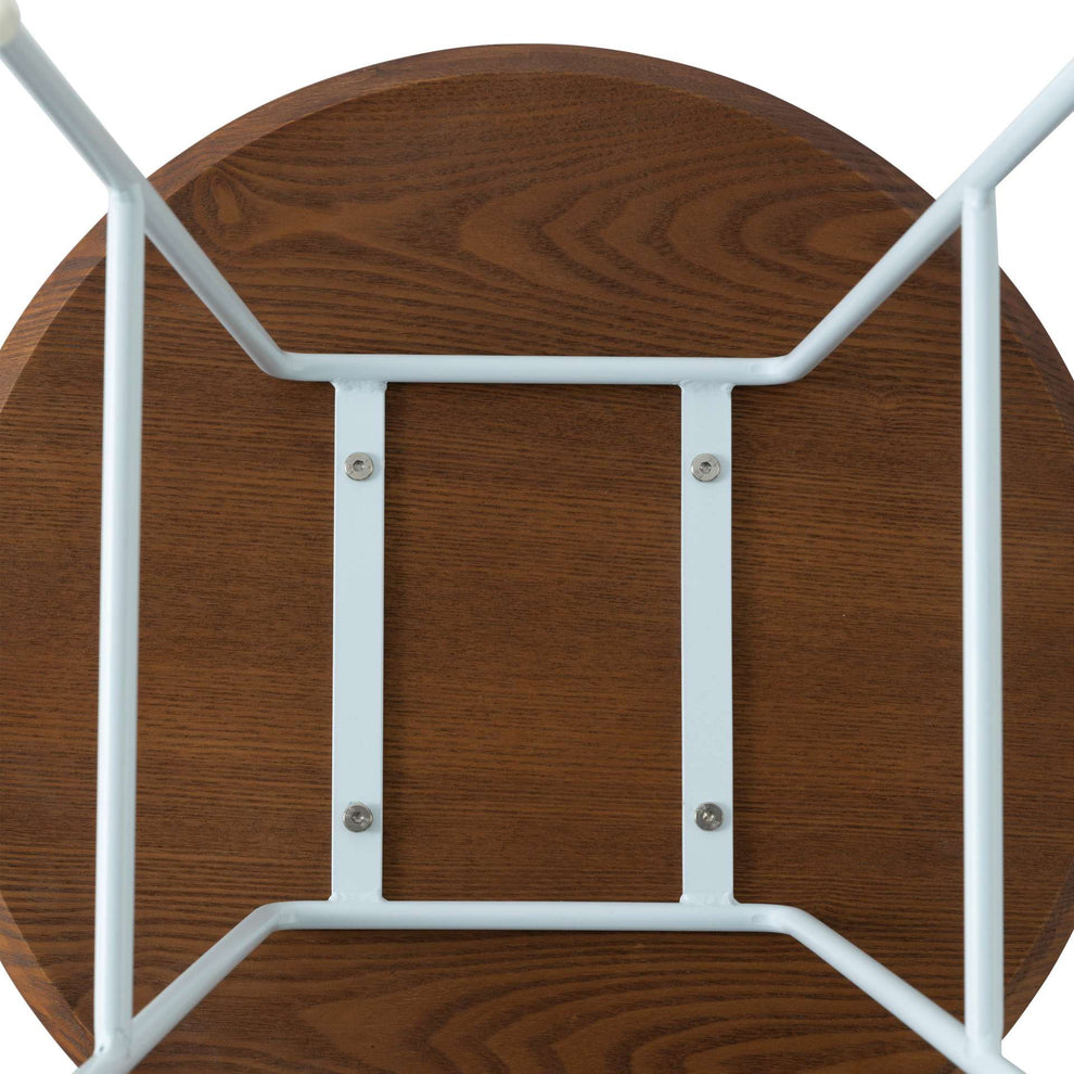 LeisureMod Rossmore Mid Century Modern Round Side Table With White Steel Frame | Side Tables | Modishstore - 20